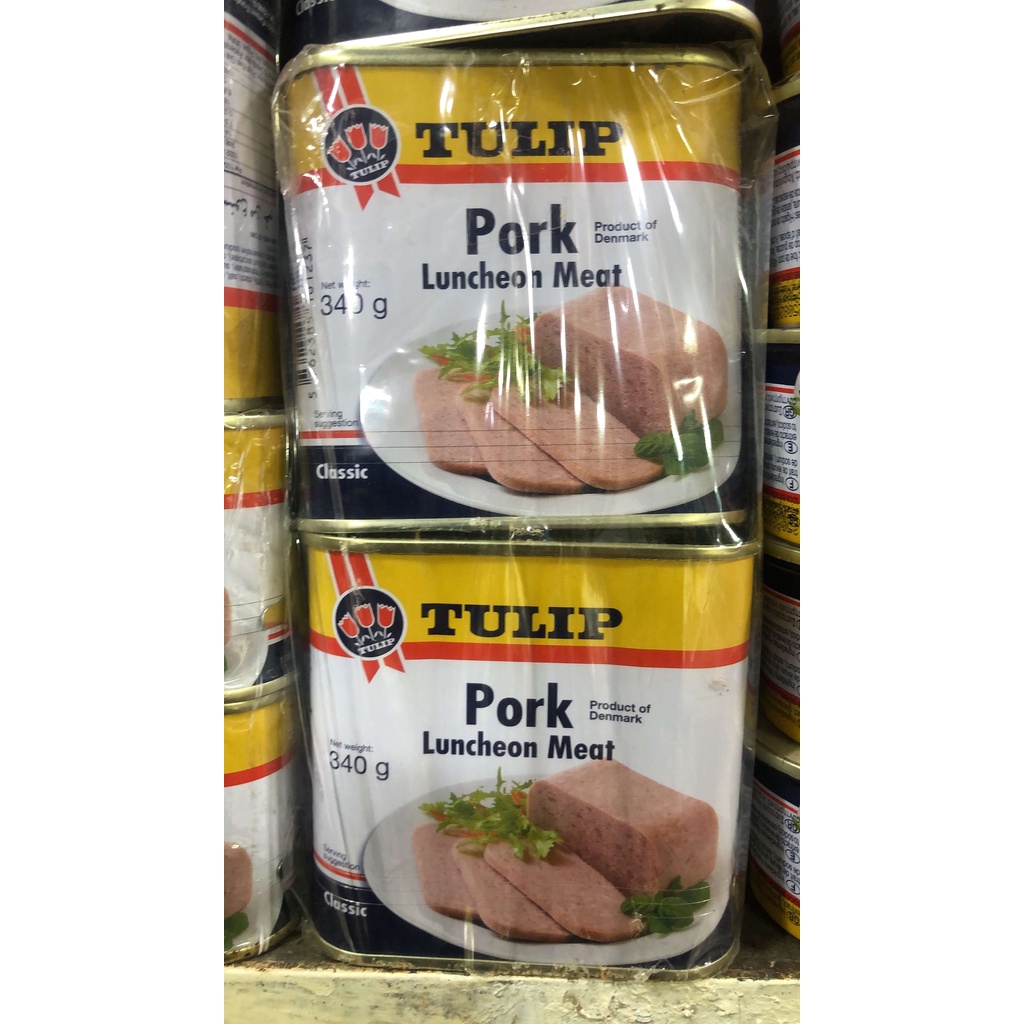 Thịt heo hộp Pork Luncheon Meat Classic Tulip hộp 340g