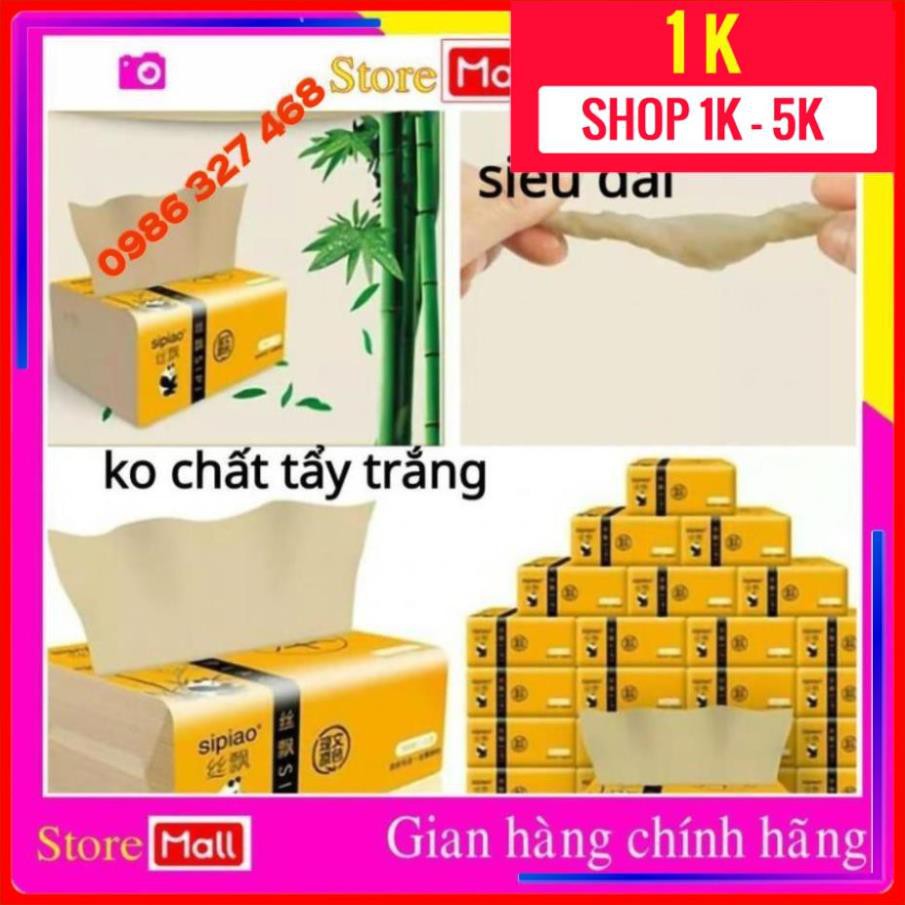 GIẤY ĂN GẤU TRÚC SIPIAO ❤️ Deal 1k ❤️ Giấy ăn Chất Liệu Từ Sợ Tre Gấu Trúc - Không Tẩy Trắng - Siêu Dai