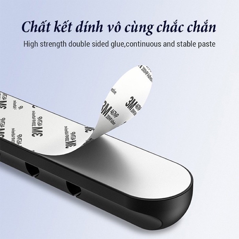Kẹp Giữ Dây Cáp Sạc Điện Thoại Dán Bàn Rất Cần Thiết Cho Gia Đình Có Con Nhỏ Bằng Silicone 3 Lỗ Cao Cấp Tiện Lợi