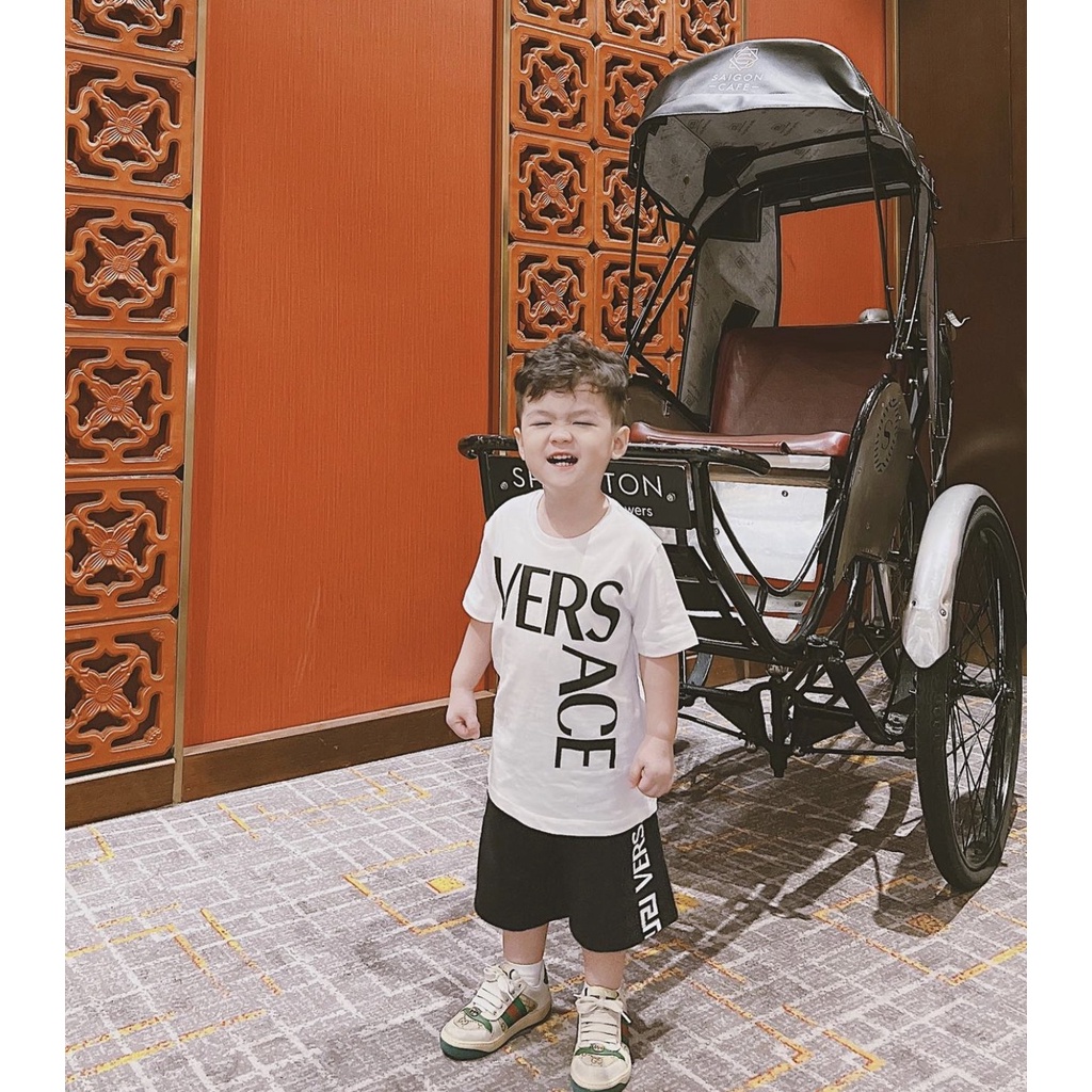 Áo thun tay lỡ Versace full tee cho bé , áo phông trẻ em unisex , Kid_genZ