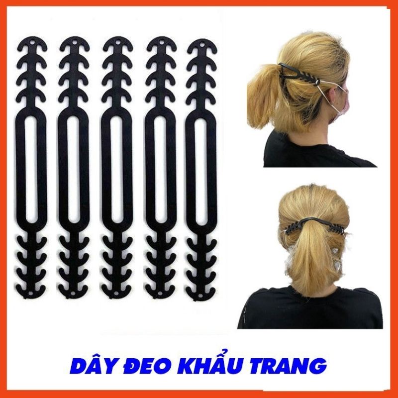 Dây đeo khẩu trang chống đau tai, điều chỉnh kích cỡ khi đeo có lỗ cột tóc