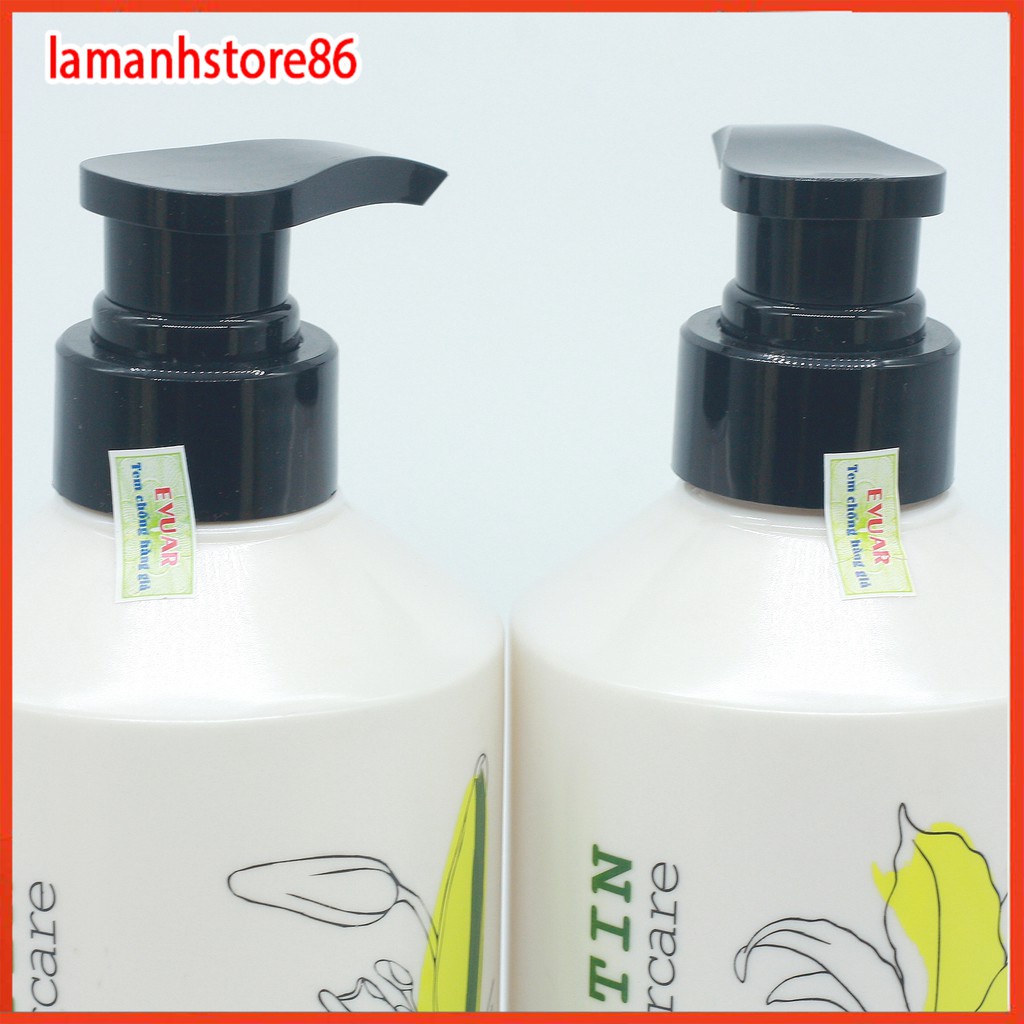 Cặp Dầu Gội Xả KERATIN EVUAR 758ml. Phục Hồi Tóc Hư Tổn, Chống Rụng Và Kích Thích Mọc Tóc.Hàng Chính Hãng NAMI