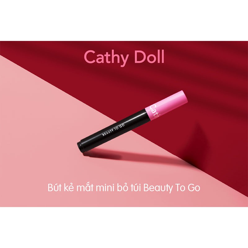 Bút Kẻ Mắt Cathy Doll Beauty To Go Jet Lag Easy Eye Liner Màu Dạ Đen Đậm, Sắc Nét Mini 0.4ml