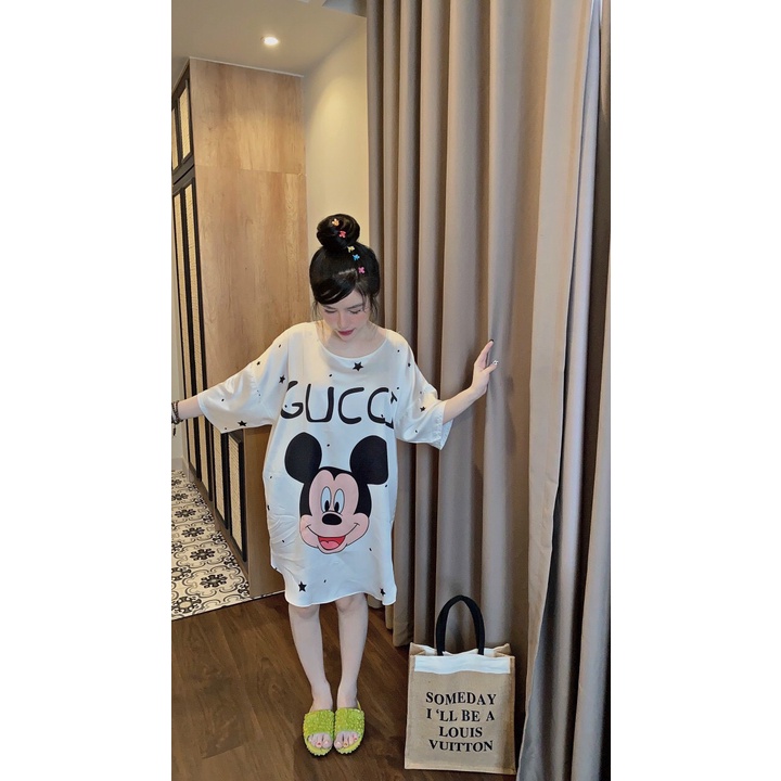 ✨✨ Đầm ngủ mặc nhà Lụa Satin form rộng (bầu bì,sau sinh mặc thoải mái) | BigBuy360 - bigbuy360.vn