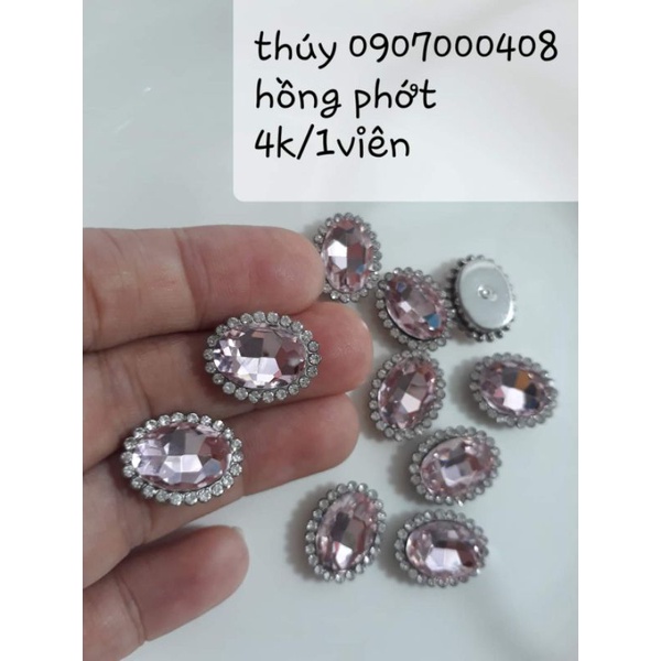 Set 10 viên đá oval viền xoàn