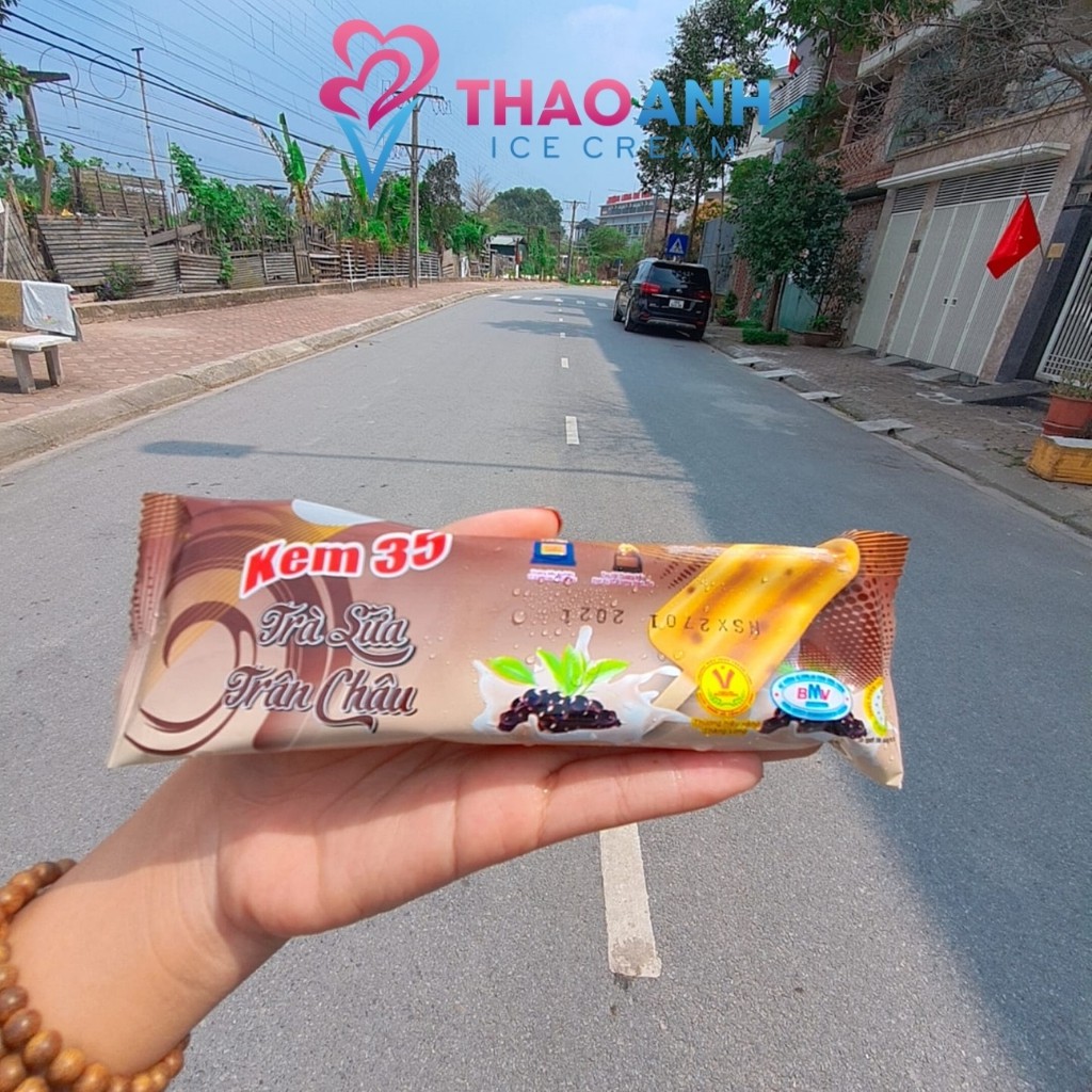 Kem Tràng Tiền 35 - Hộp 10 que kem trà sữa trân châu [Hà Nội - Giao nhanh 30 phút Nowship & Grab] - Thảo Anh Ice Cream