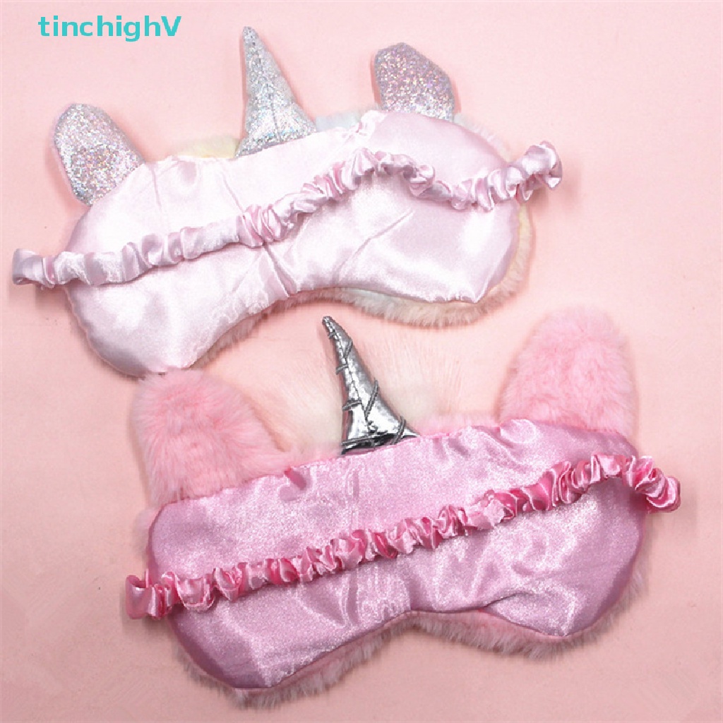 Miếng Bịt Mắt Ngủ Hình Kỳ Lân 3D Bằng Lông Nhung Dễ Thương Xinh Xắn