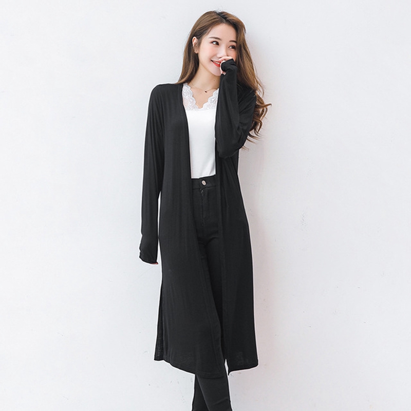 Áo Khoác Cardigan Dáng Dài Xẻ Tà Thời Trang Cho Nữ[Quà tặng miễn phí