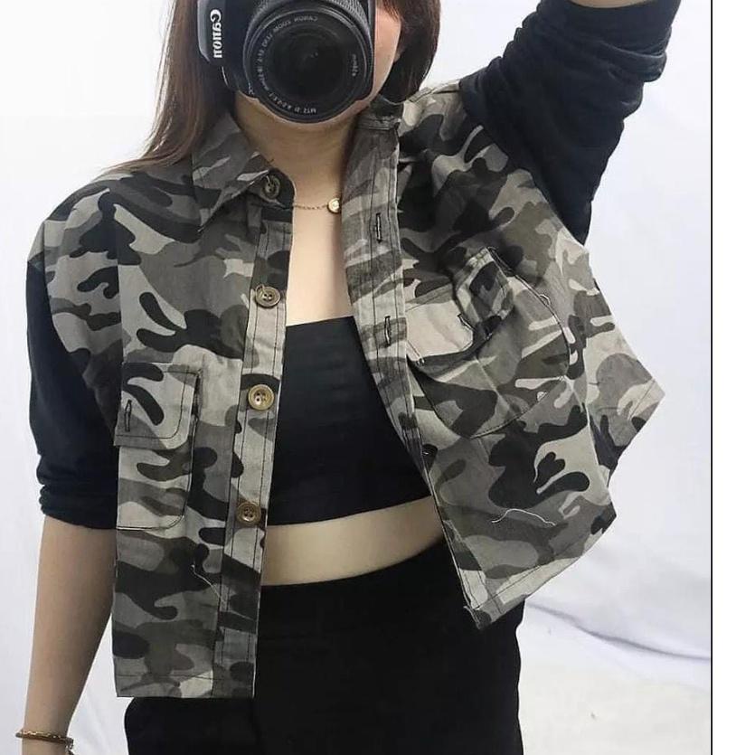 Áo Khoác Crop Top In Hình Ảnh Thật In Hình Cindy Cho Nữ/ Áo Khoác Crop Top/ Áo Khoác Ngoài/ Áo Khoác Nữ/ Họa Tiết Quân Đội