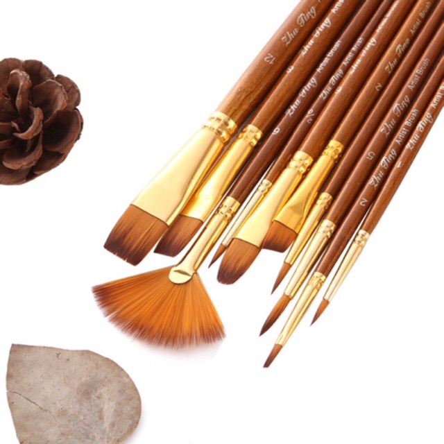 Cọ vẽ màu nước bộ 10 cây