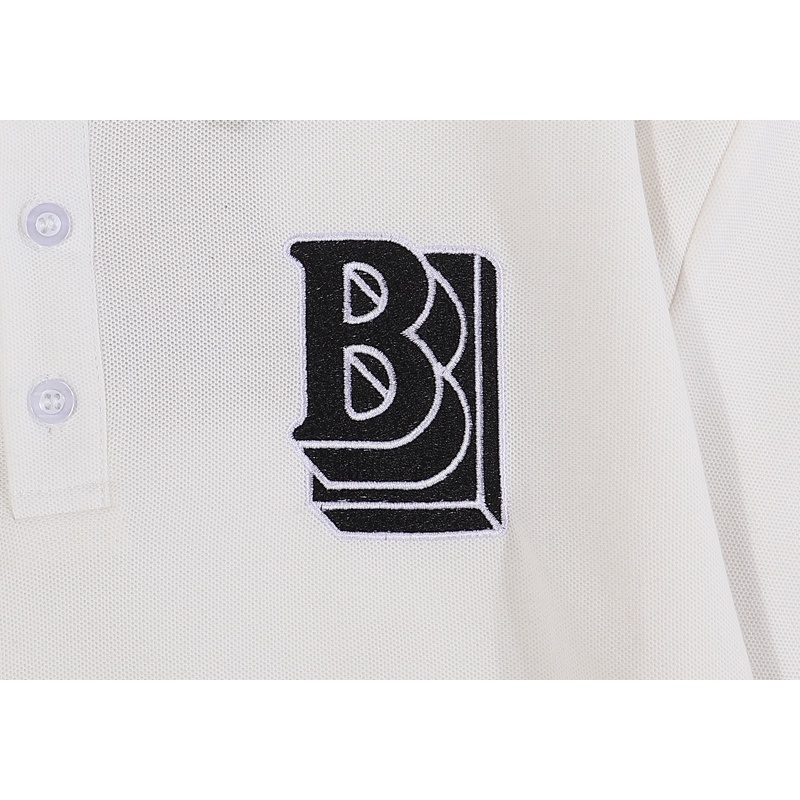 Burberr * Áo Thun Polo Tay Ngắn Kẻ Sọc Nhỏ Thêu Logo Trước Phối Màu Tương Phản Chất Lượng Cao Thời Trang Mù