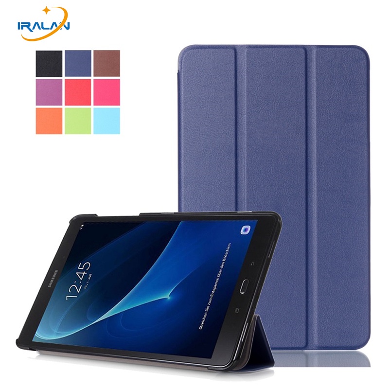 Bao Da Máy Tính Bảng PU Nắp Gập Từ Tính Mỏng 3 Ngăn Đựng Bút Cho Samsung Galaxy Tab A a6 10.1 2016 T580 T585 SM-T580N T585N
