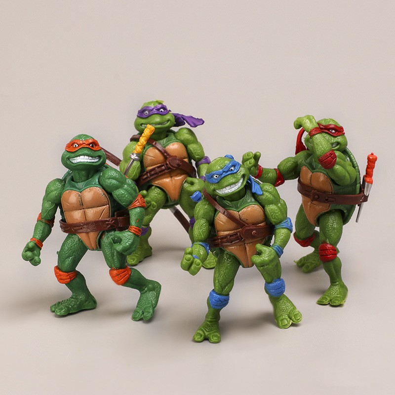 Bộ 06 đồ chơi mô hình Ninja Rùa TMNT cao 12cm PB2014 bằng nhựa đặc có khớp cử động linh hoạt - New4all Ninja Turtle Toys
