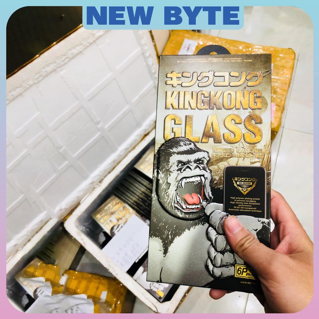 Kính cường lực nhám chống bám vân tay King Kong cho điện thoại IP, miếng dán màn hình bảo vệ chống xước cho điện thoại