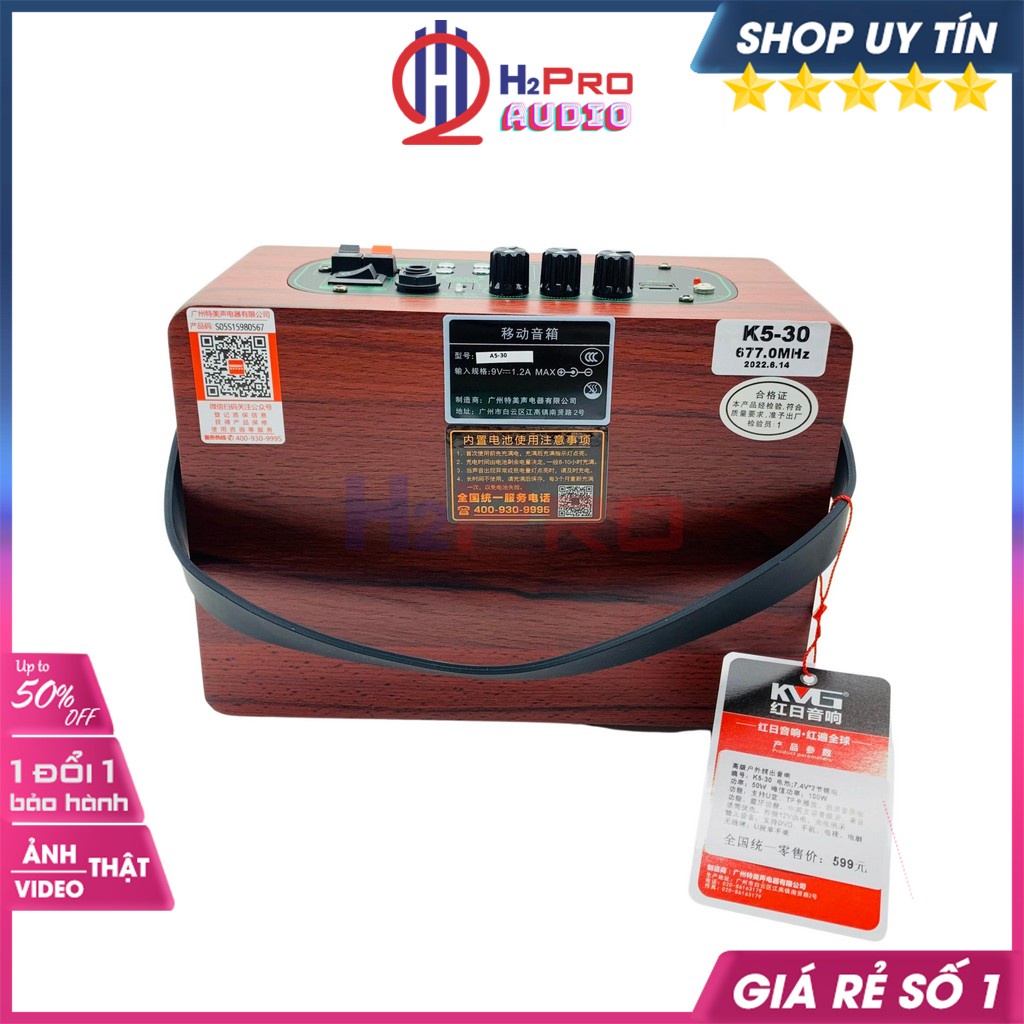 Loa Karaoke Bluetooth, Loa Không Dây Karaoke Kvg K5-30 100W Cao Cấp Aux, Usb, TF, Tặng Kèm 1 Micro Không Dây-H2Pro Audio