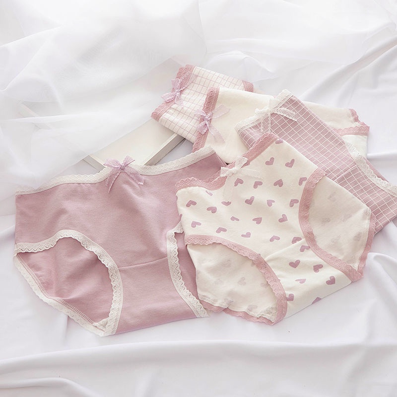 Quần Lót Cotton Lưng Cao Dễ Thương Phong Cách Hàn Quốc Cho Nữ