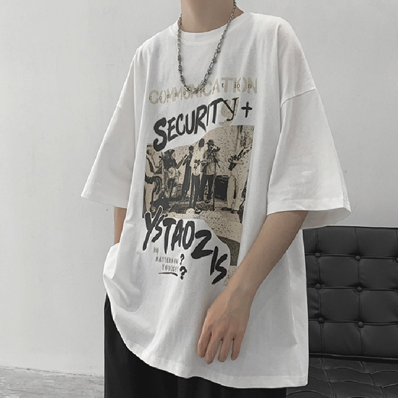 Áo Thun Tay Ngắn Dáng Rộng In Họa Tiết Hoạt Hình Phong Cách Hip Hop Thời Trang Mùa Hè Cho Nam size M-8XL