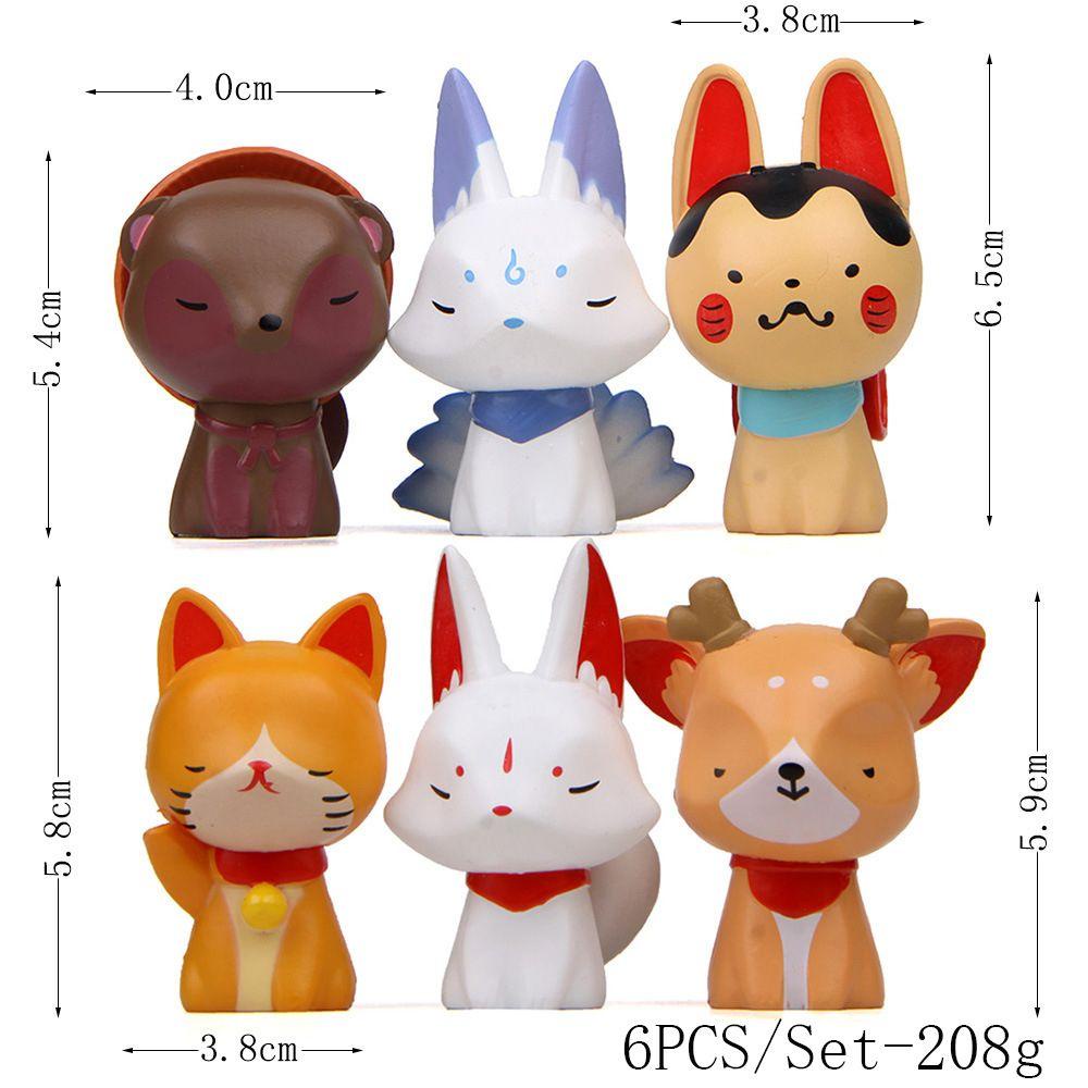 Set 6 Mô Hình Mèo / Cáo / Mèo Mini Trang Trí Vườn Nhà