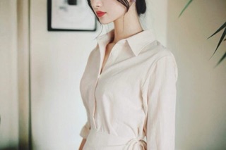 Đầm sơmi vạt chéo