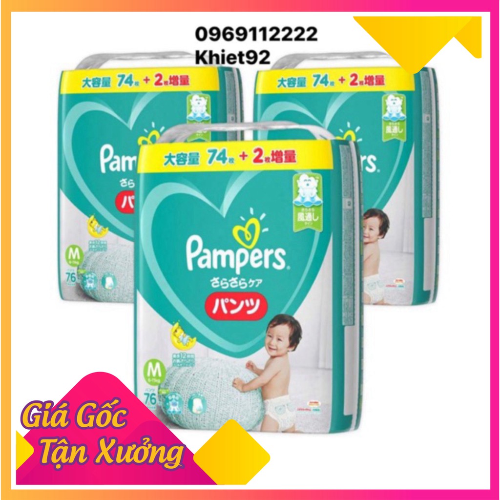 <JUMBO>Tã dán/ quần PAMPERS NỘI ĐỊA NHAT M80,M74,L68...