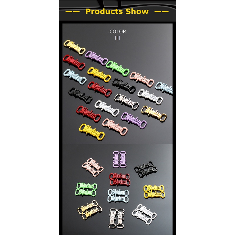 1 Cặp Khóa Dây Giày Thể Thao A-J03 Bằng Kim Loại Hình Chữ Cái DIY