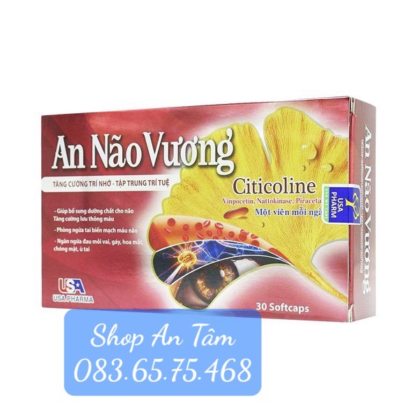 (Chính Hãng) AN NÃO VƯƠNG Giúp bổ sung dưỡng chất cho não, tăng cường lưu thông máu, phòng ngừa tai biến mạch máu não | BigBuy360 - bigbuy360.vn