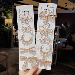 địa  Phiên bản Hàn Quốc của phụ kiện tóc ngọc trai rhinestone đỏ ròng