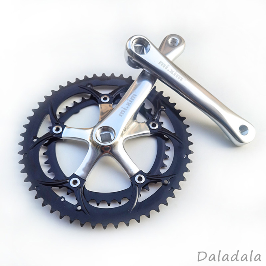 Single Speed Crankset 39T-53T 165mm Crankarms 130 BCD Folding Road Bike Crankset fit for Track Road Bicycle Fixed Gear  (Square Taper)