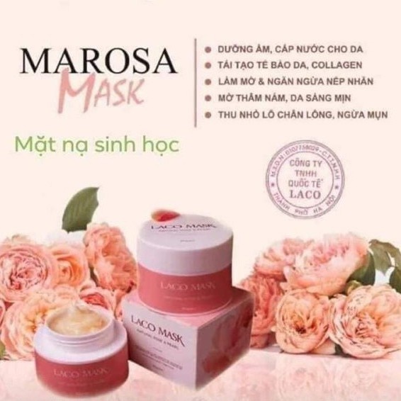 Mặt nạ dưỡng da Marosa laco mask natural rose &amp; pearl 80 gram
