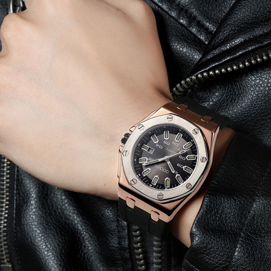 Siêu Hot đồng hồ nam phát sáng, thời trang nam, đồng hồ nam đen