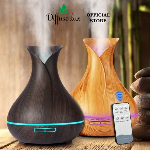 Máy xông tinh dầu tuylip 550ml khuếch tán tinh dầu siêu âm kèm điều khiển - DIFFUSER LUX