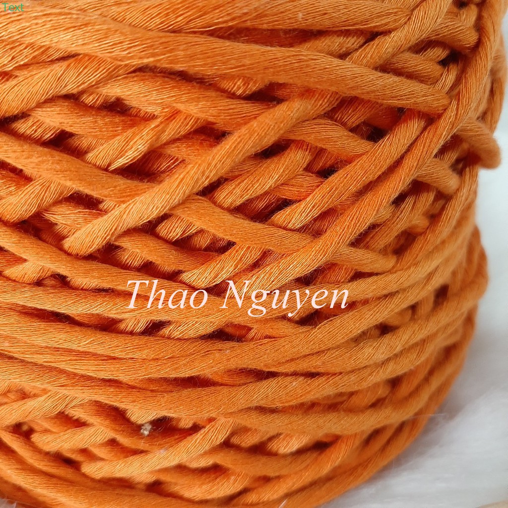 ( ẢNH THẬT )Dây thừng se macrame, dây cotton màu CAM .