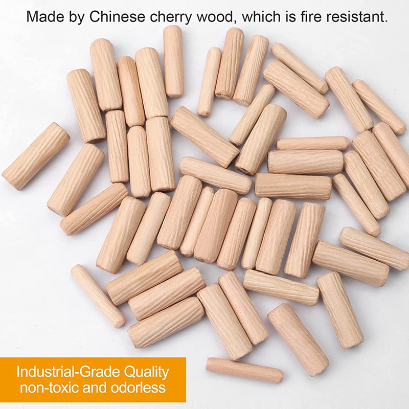 Dowels Gỗ Có Rãnh Với Đầu Nối - Phích Cắm Dowel Cho Đồ Nội Thất, Dự Án Gỗ Và Các Dự Án Nghệ Thuậ