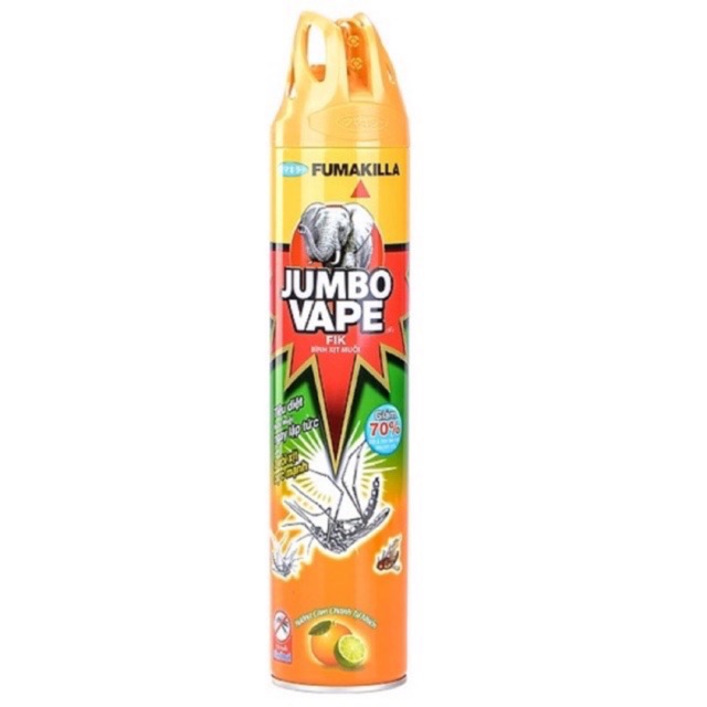 (MẪU MỚI) Bình Xịt Muỗi JUMBO VAPE Hương Cam Chanh 600ml- Hai vòi- Xịt cực mạnh