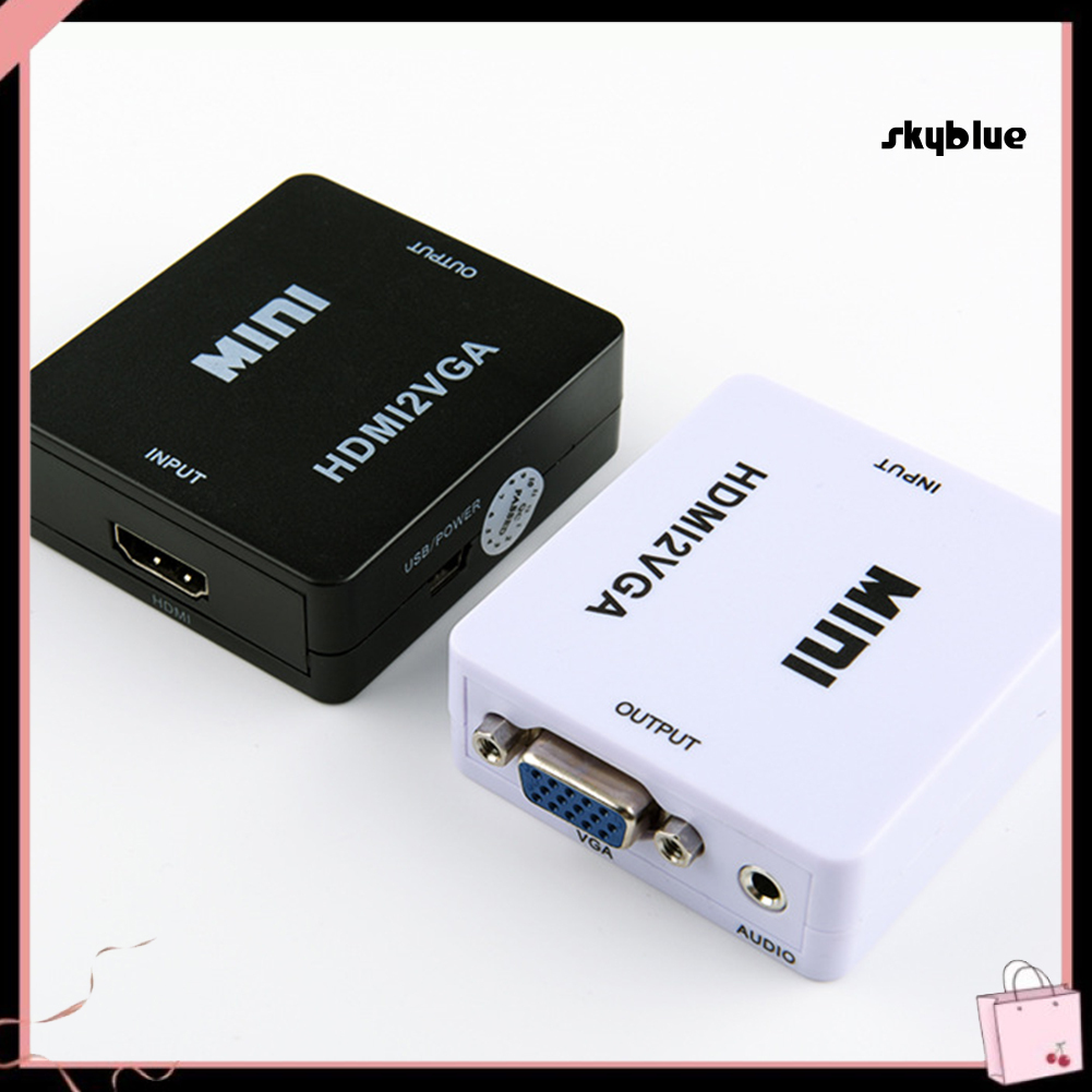 [SK]Mini HW2109 HDMI-compatible to VGA Converter Adapter Transverter with USB Charge Cable