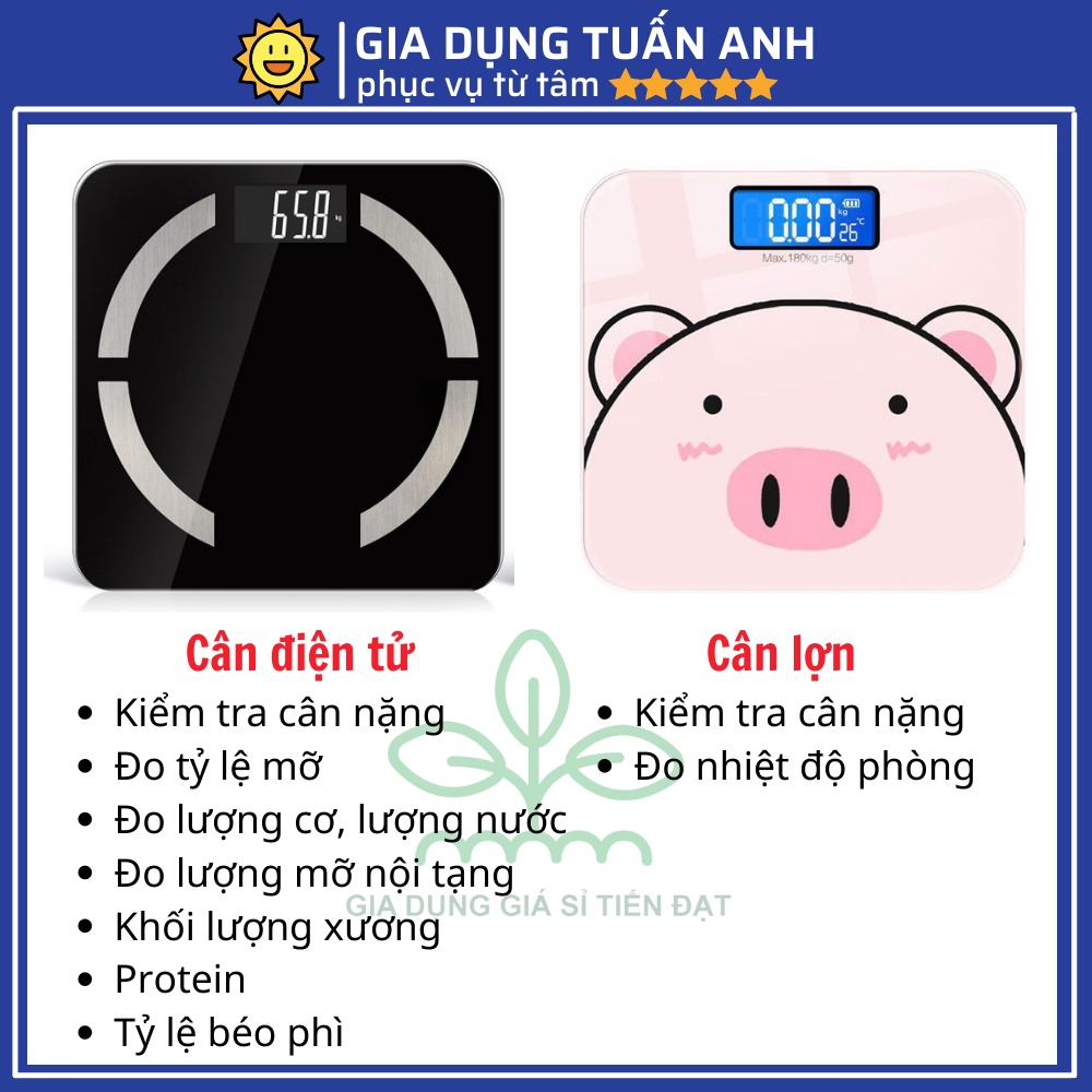 Cân điện tử bluetooth đo chỉ số sức khỏe mỡ máu, tỷ lệ béo phì, khối lượng xương, BMI bản mới 2021