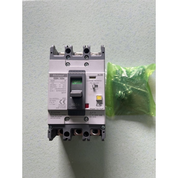 Aptomat  3P chống giật LS ELCB 100A 18kA -EBN103c 100A