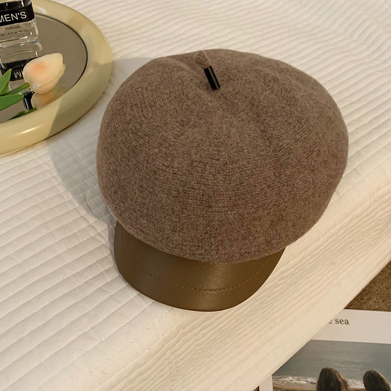 Nón beret vải len thời trang thu đông phong cách retro dành cho nữ