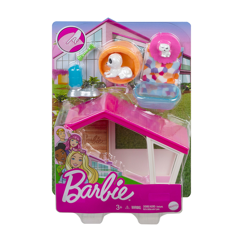 Đồ Chơi  BARBIE Bộ Phòng Chơi Mini Barbie Ngôi Nhà Cho Cún Cưng GRG78/GRG75