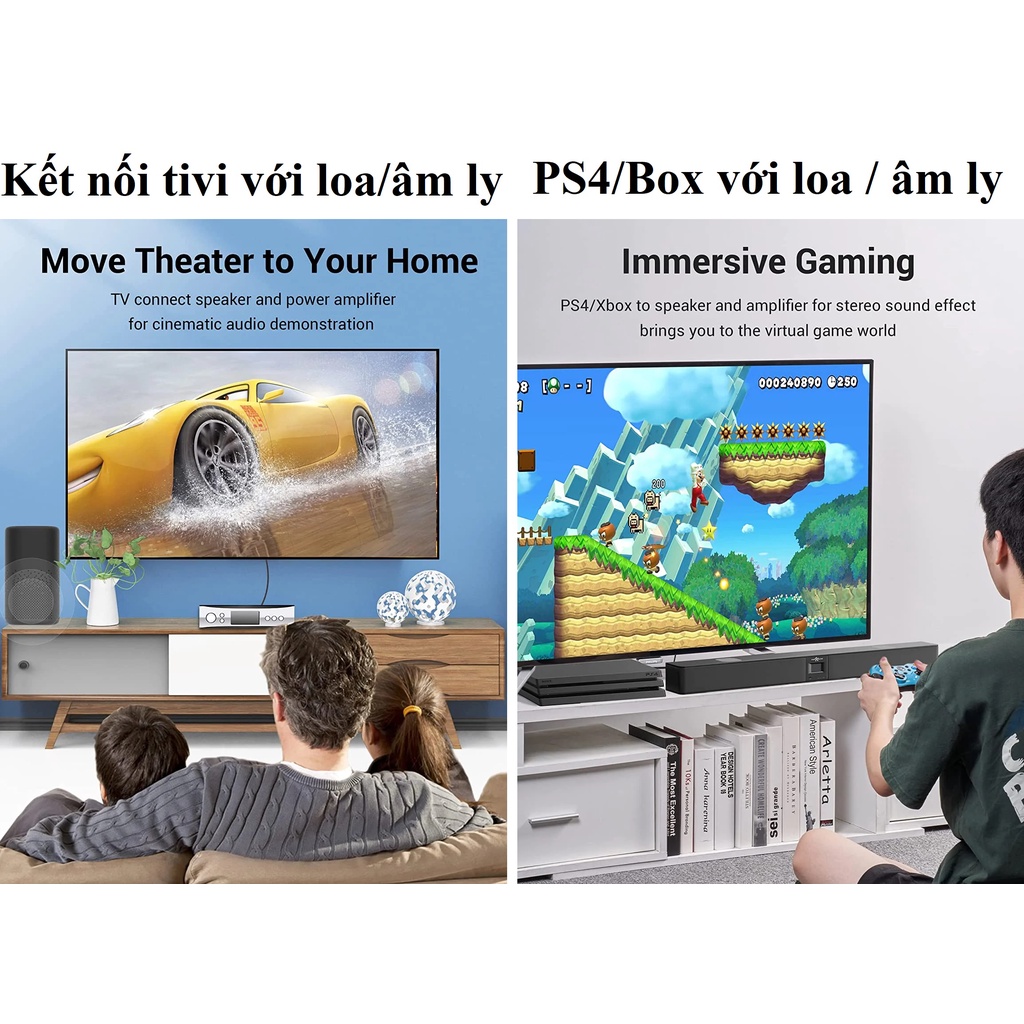 Cáp âm thanh Optical dây dù đầu hợp kim chống oxi hóa Vention BAV