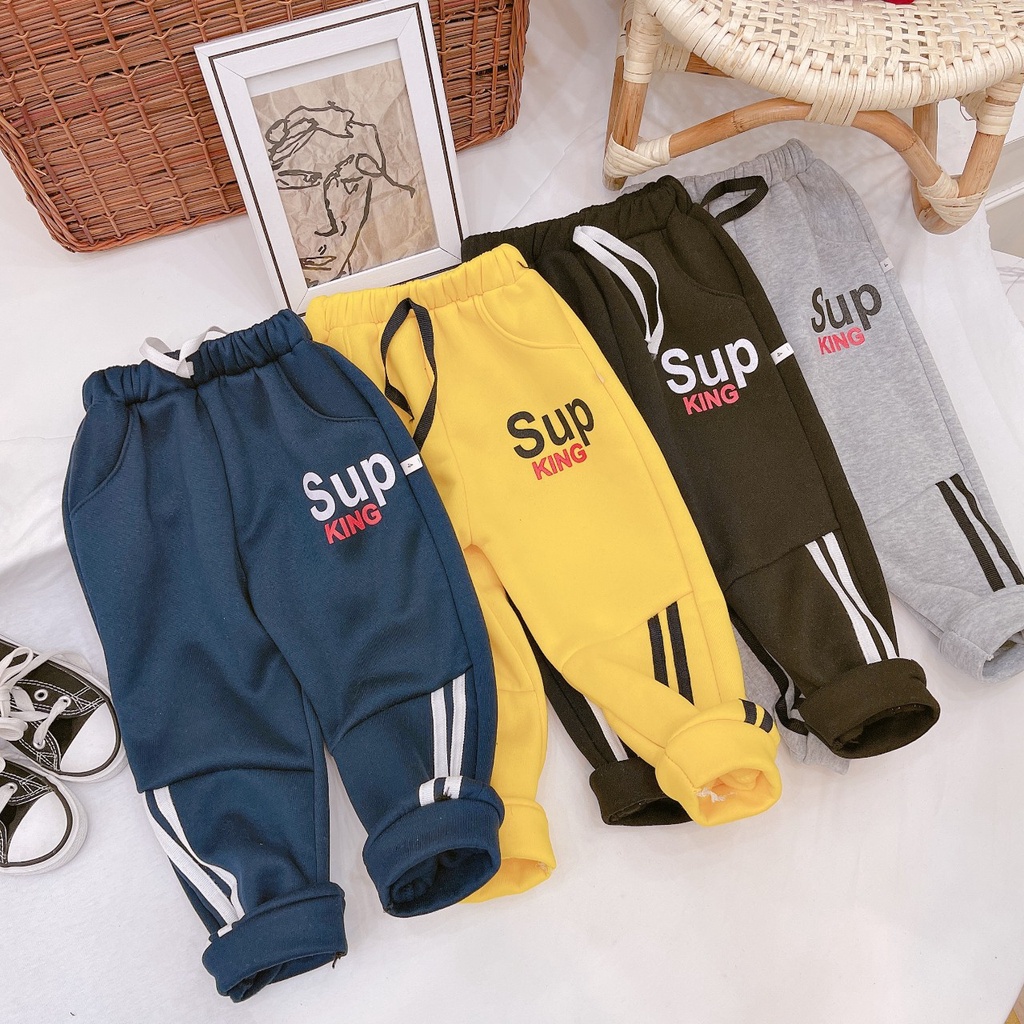 Quần nỉ ấm dáng thể thao cho bé trai, bé gái K057