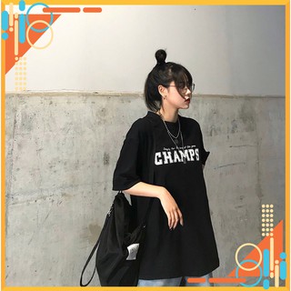 Áo thun tay lỡ Unisex Champ, Áo phông tay lỡ from rộng Oversize
