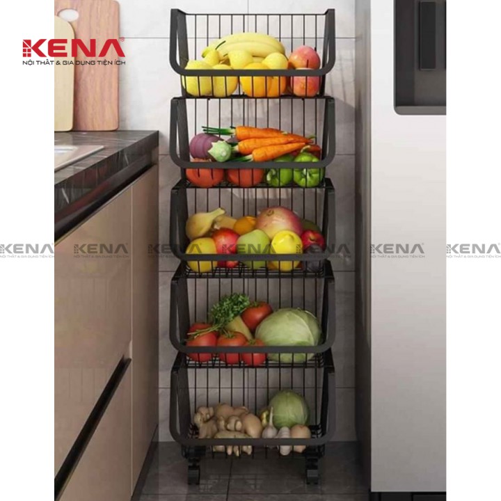 Kệ Để Rau Củ Quả Lắp Ráp Đa Năng KENA KN 499 Thiết Kế Thông Minh Tiết Kiệm Không Gian Bếp Tối Đa | BigBuy360 - bigbuy360.vn