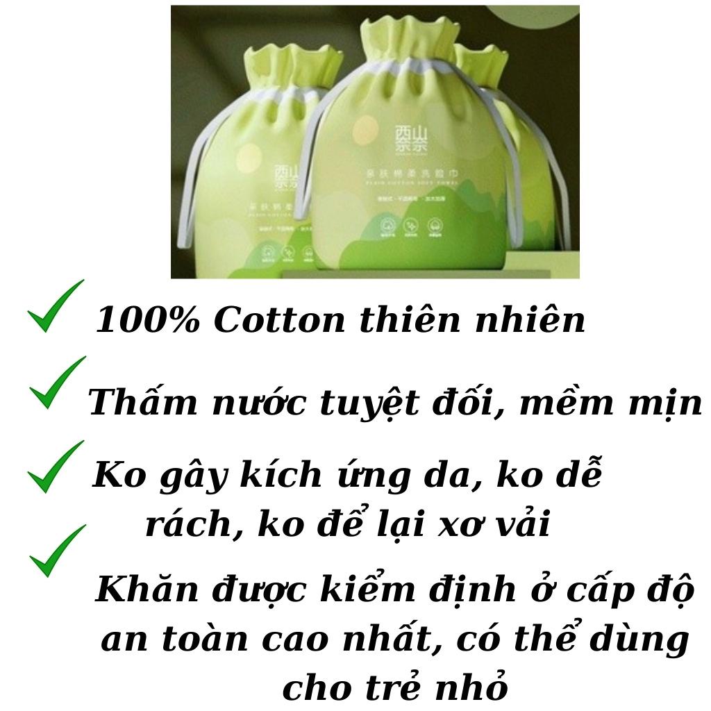 Khăn Giấy Khô Cotton Lau Mặt Tẩy Trang Dùng Một Lần Mềm Mại Lau Khô Lau Ướt XISHAN NAINAI Xanh Đa Năng Cao Cấp Siêu Thấm