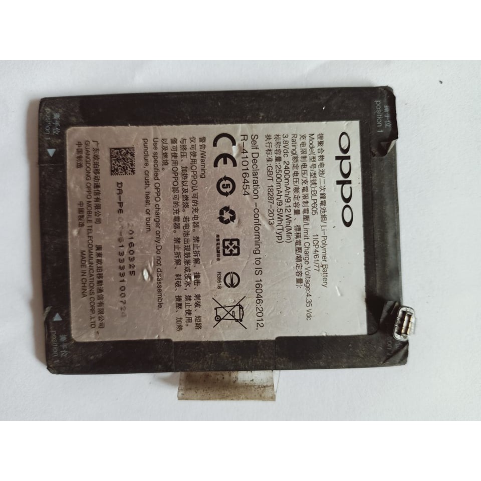 Pin OPPO BLP605 cho OPPO F1, OPPO A35 Zin Tháo Máy Cũ