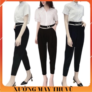 Quần Umi Nữ, Quần BAGGY cạp chữ M (MAY MẮN) vải Umi cô giãn bốn chiều mền mát thấm hút mồ hôi- Xưởng May ThuVu