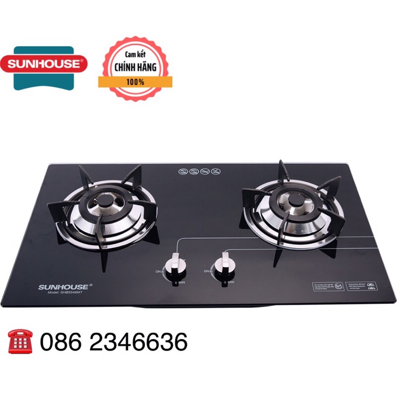 Bếp gas đôi âm kính SUNHOUSE SHB5546MT