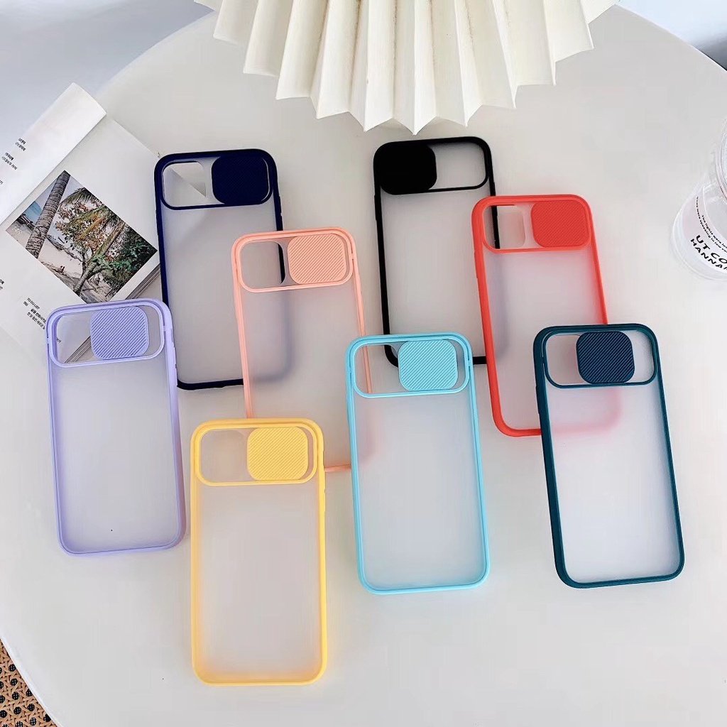 Ốp lưng iPhone nắp trượt nhám mờ che cam bảo vệ camera 6/6s/7/8/plus/x/xs/xs max/11/12/pro/11 pro max