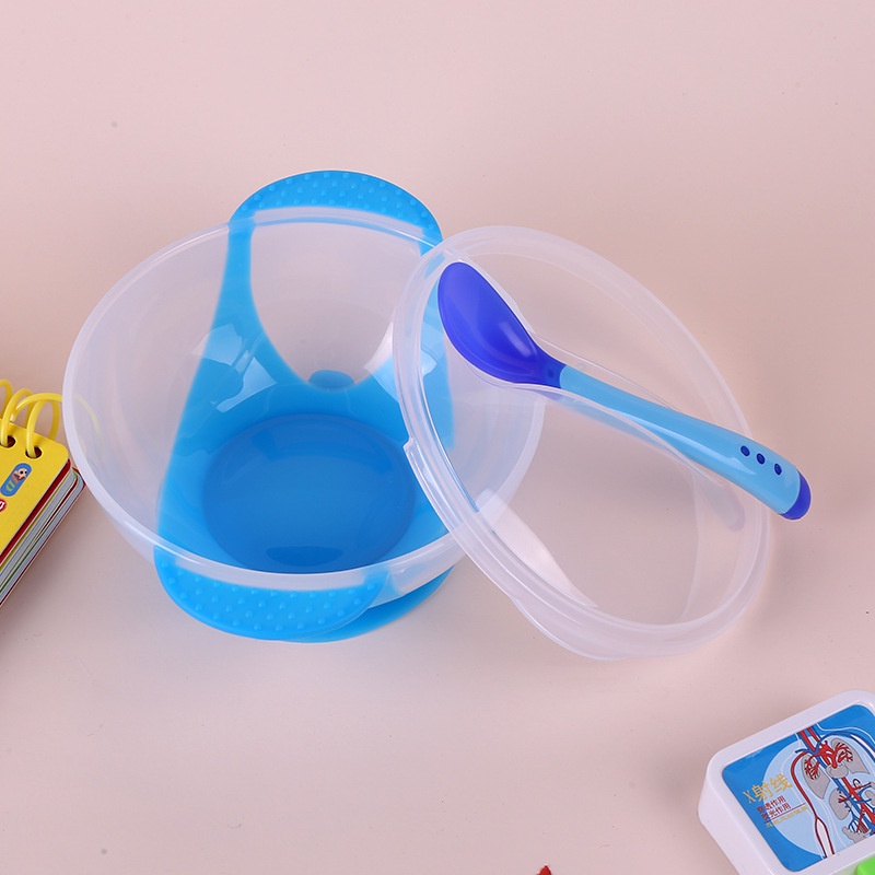 Muỗng Tập Ăn Trong Suốt Có Giác Hút Tiện Dụng Dành Cho Bé