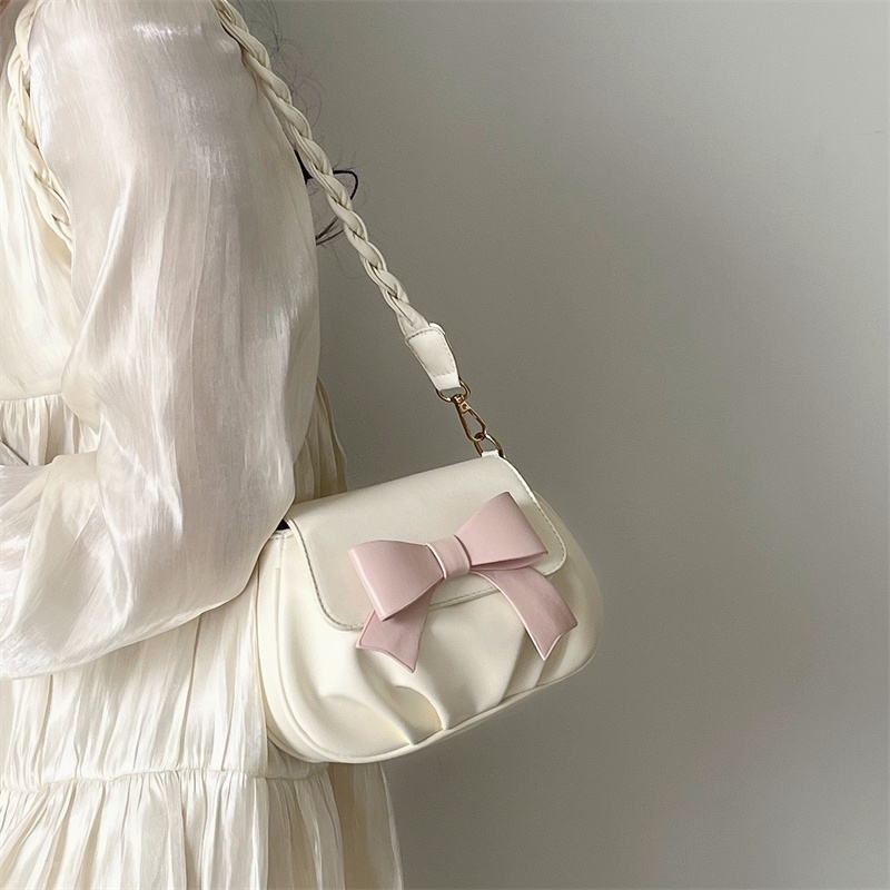 Túi xách nữ túi đeo chéo phối nơ nhỏ đáng yê